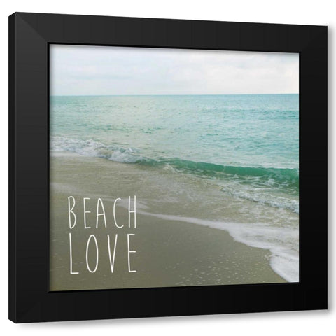 Beach Love Black Modern Wood Framed Art Print with Double Matting by Bryant, Susan