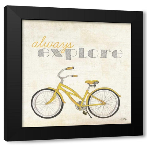 Explore and Adventure I Black Modern Wood Framed Art Print with Double Matting by Medley, Elizabeth