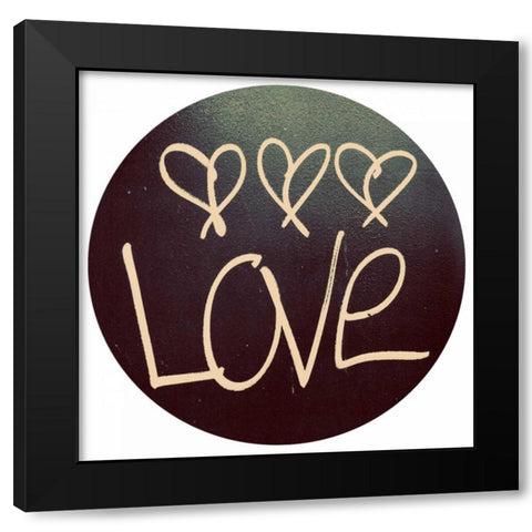 Triple Love and Hope Circle I Black Modern Wood Framed Art Print by Peck, Gail