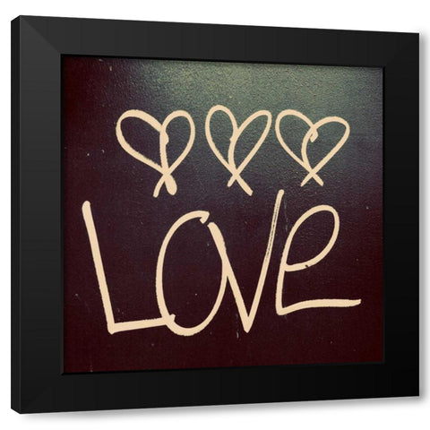 Triple Love and Hope I Black Modern Wood Framed Art Print by Peck, Gail