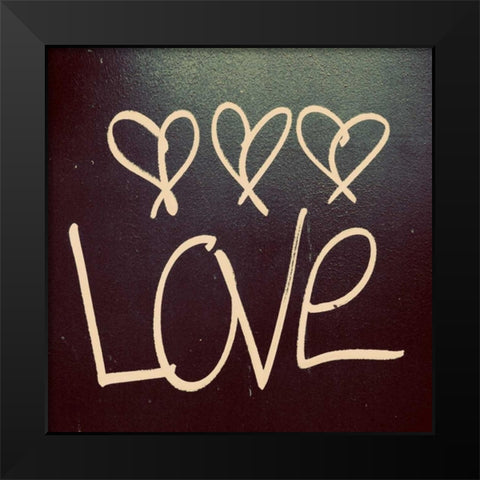 Triple Love and Hope I Black Modern Wood Framed Art Print by Peck, Gail