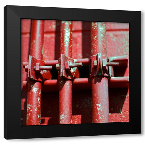 Pipes Square II Black Modern Wood Framed Art Print by Peck, Gail