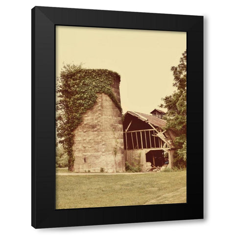 Barn and Silo Black Modern Wood Framed Art Print by Peck, Gail