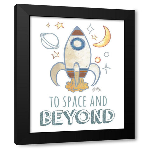 To Space and Beyond Black Modern Wood Framed Art Print by Medley, Elizabeth