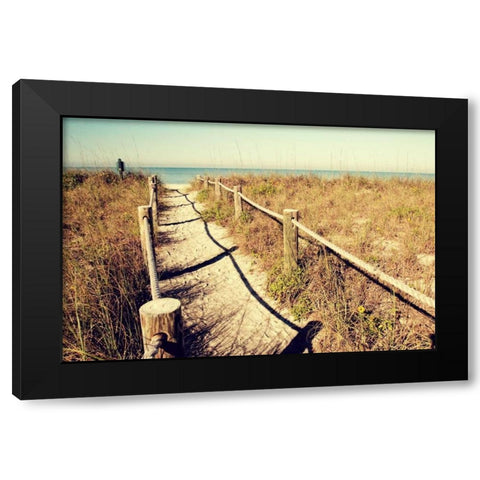 Sandy Path I Black Modern Wood Framed Art Print with Double Matting by Peck, Gail