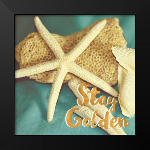 Stay Golden Black Modern Wood Framed Art Print by Peck, Gail