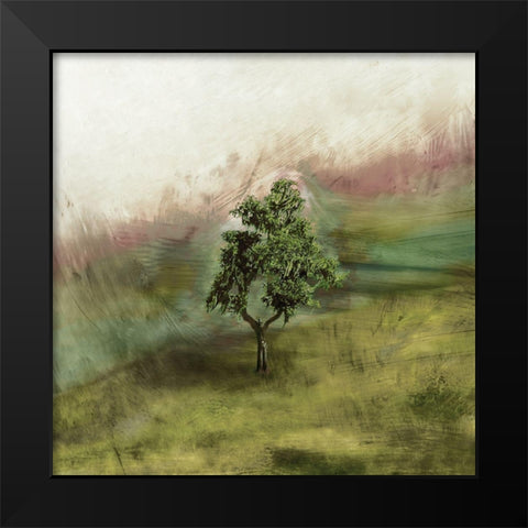 Lone Oak Black Modern Wood Framed Art Print by Mabat, Ynon