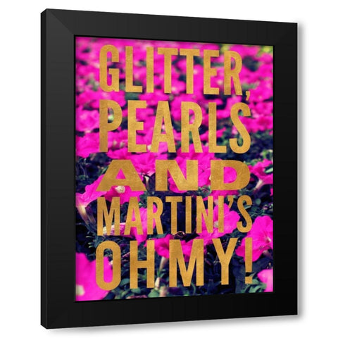 Glittery Flower III Black Modern Wood Framed Art Print with Double Matting by Bryant, Susan
