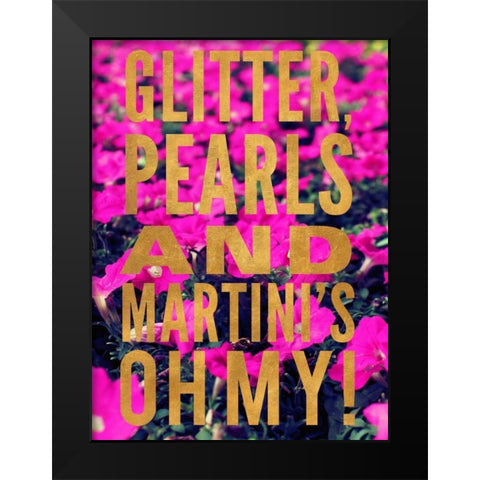 Glittery Flower III Black Modern Wood Framed Art Print by Bryant, Susan