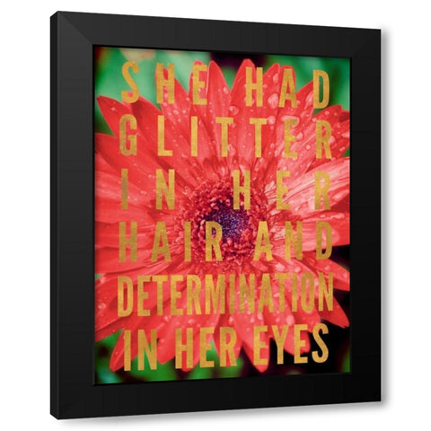 Glittery Flower II Black Modern Wood Framed Art Print with Double Matting by Bryant, Susan