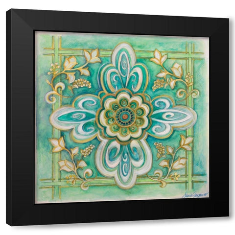 French Medallion II Black Modern Wood Framed Art Print with Double Matting by Gaynor, Janice