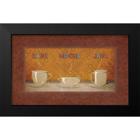Coffee Selection Black Modern Wood Framed Art Print by SD Graphics Studio