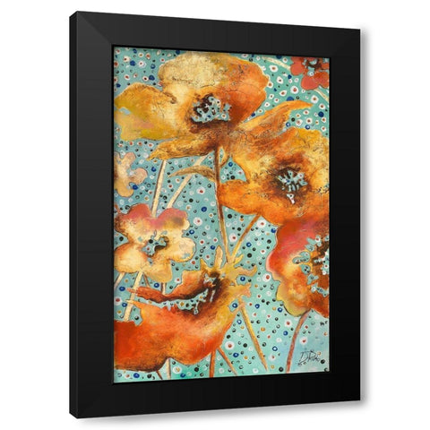 Giardino Dorato I Black Modern Wood Framed Art Print with Double Matting by Pinto, Patricia