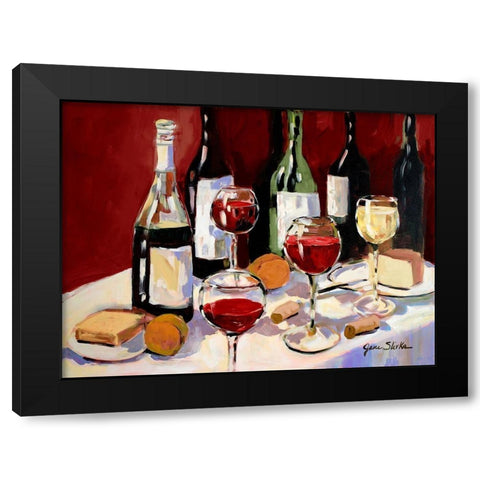 Wine Tasting Black Modern Wood Framed Art Print by Slivka, Jane