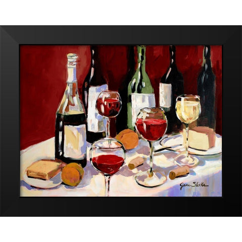 Wine Tasting Black Modern Wood Framed Art Print by Slivka, Jane