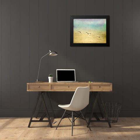 Seagulls in the Sky II Black Modern Wood Framed Art Print by Mabat, Ynon