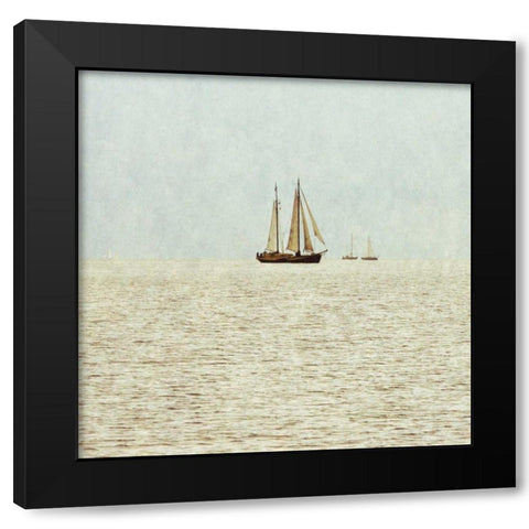 Sail Boats I Black Modern Wood Framed Art Print with Double Matting by Mansfield, Kathy