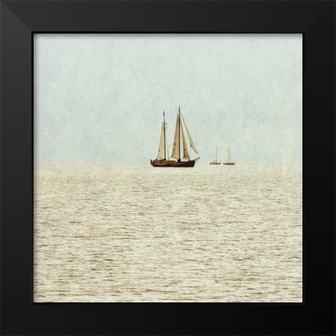 Sail Boats I Black Modern Wood Framed Art Print by Mansfield, Kathy