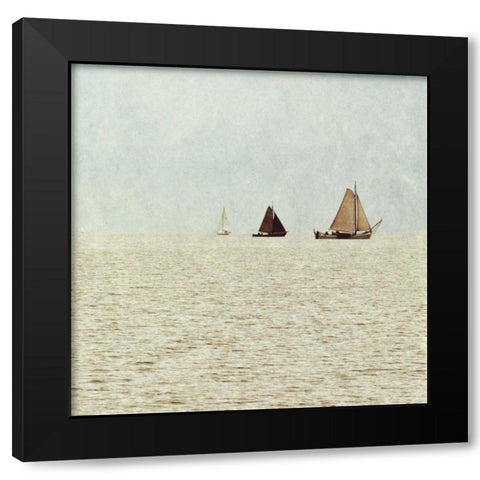 Sail Boats II Black Modern Wood Framed Art Print by Mansfield, Kathy