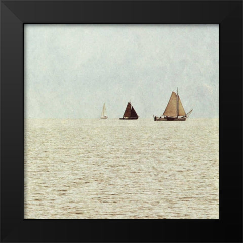 Sail Boats II Black Modern Wood Framed Art Print by Mansfield, Kathy