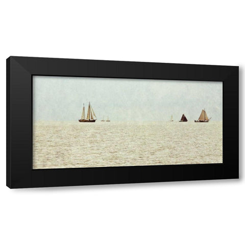 Sail Boats Black Modern Wood Framed Art Print with Double Matting by Mansfield, Kathy