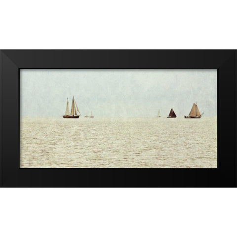 Sail Boats Black Modern Wood Framed Art Print by Mansfield, Kathy