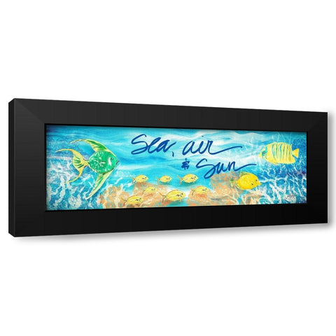 Under the Sea Panel I Black Modern Wood Framed Art Print with Double Matting by DeRice, Julie