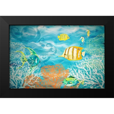 Under the Sea Black Modern Wood Framed Art Print by DeRice, Julie