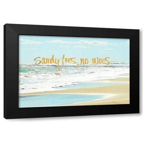 Sandy Toes, No Woes Black Modern Wood Framed Art Print with Double Matting by Nawrocke, Bruce