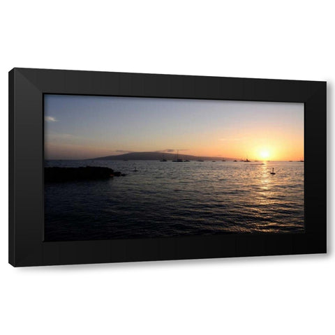 Sunset At The Bay Black Modern Wood Framed Art Print by Nawrocke, Bruce