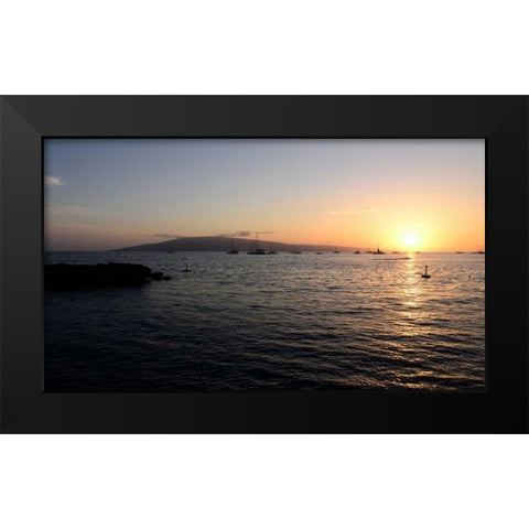 Sunset At The Bay Black Modern Wood Framed Art Print by Nawrocke, Bruce