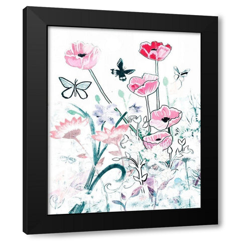 All White Garden Black Modern Wood Framed Art Print by Maria, Robin