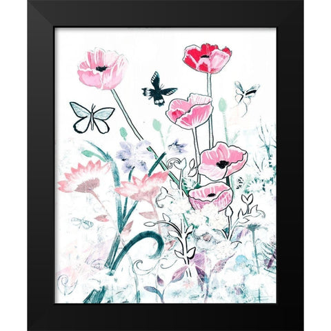 All White Garden Black Modern Wood Framed Art Print by Maria, Robin