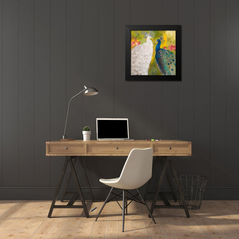Royal Plumes Black Modern Wood Framed Art Print by Maria, Robin