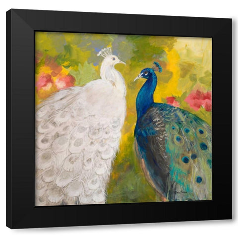 Royal Plumes Black Modern Wood Framed Art Print by Maria, Robin