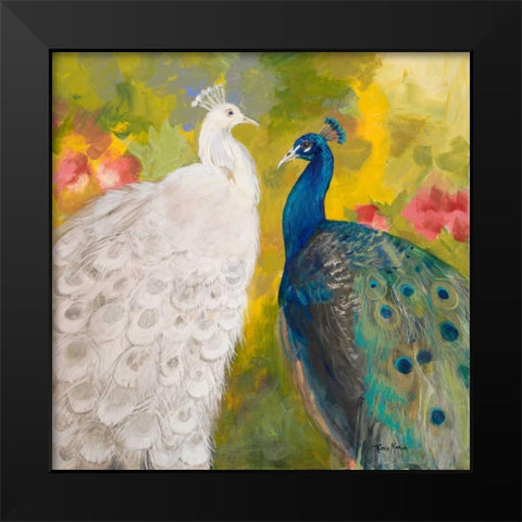 Royal Plumes Black Modern Wood Framed Art Print by Maria, Robin
