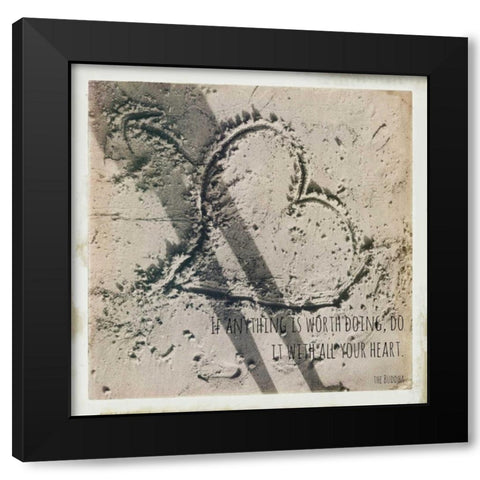 Shadow Hearts Buddha Black Modern Wood Framed Art Print with Double Matting by Saghini, Lisa Hill