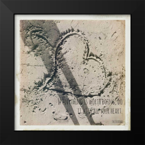 Shadow Hearts Buddha Black Modern Wood Framed Art Print by Saghini, Lisa Hill