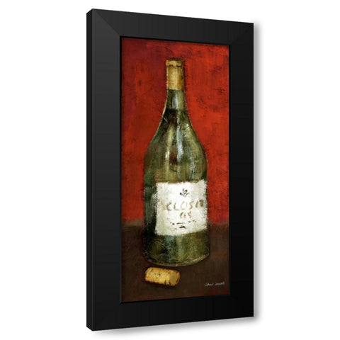 White Wine and Cork I (red background) Black Modern Wood Framed Art Print by Loreth, Lanie