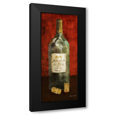 Red Wine and Cork II (red background) Black Modern Wood Framed Art Print with Double Matting by Loreth, Lanie