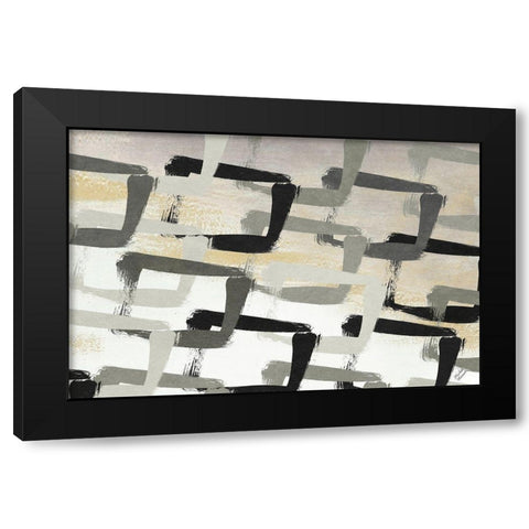 Gray Abstract Black Modern Wood Framed Art Print by Marcon, Michael