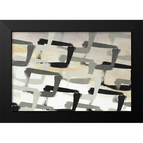Gray Abstract Black Modern Wood Framed Art Print by Marcon, Michael