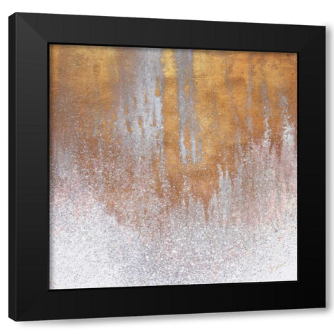 Gold Summer Woods Square Black Modern Wood Framed Art Print by Mercado, M.