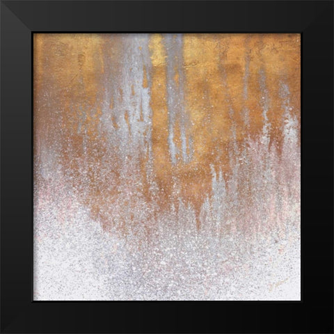 Gold Summer Woods Square Black Modern Wood Framed Art Print by Mercado, M.