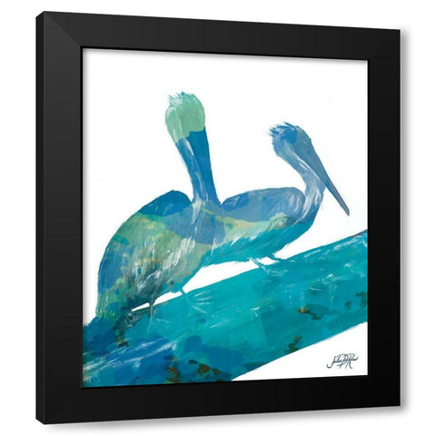 Watercolor Pelican II Black Modern Wood Framed Art Print by DeRice, Julie