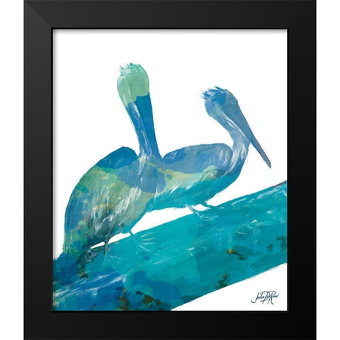 Watercolor Pelican II Black Modern Wood Framed Art Print by DeRice, Julie