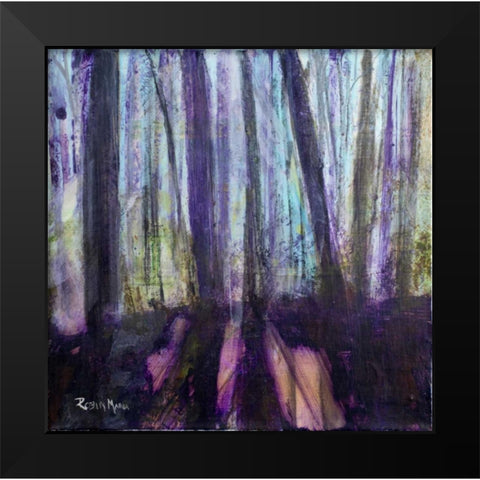 Moody Woods Black Modern Wood Framed Art Print by Maria, Robin