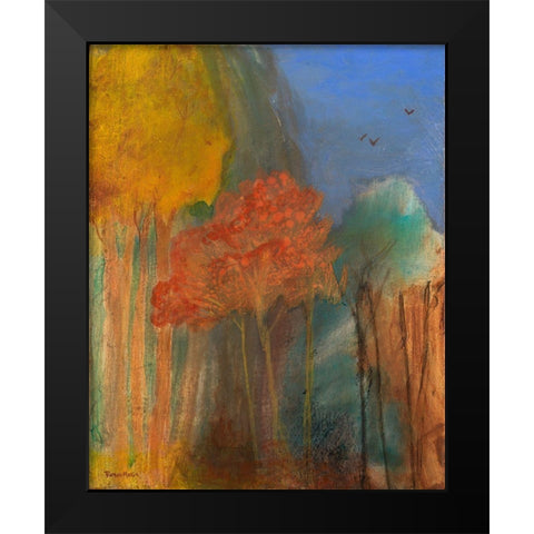 Red Tree Black Modern Wood Framed Art Print by Maria, Robin