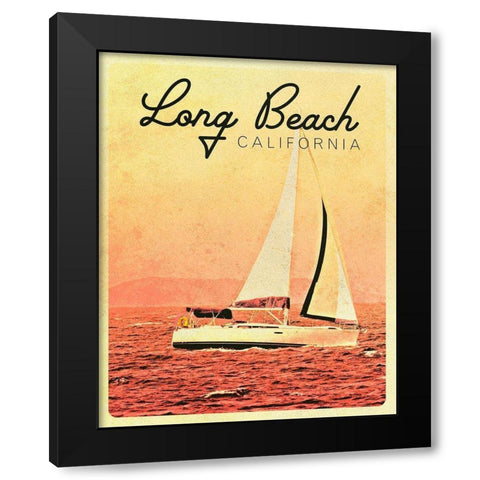 Long Beach, California Black Modern Wood Framed Art Print with Double Matting by Mansfield, Kathy