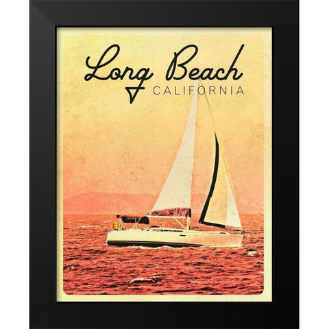 Long Beach, California Black Modern Wood Framed Art Print by Mansfield, Kathy